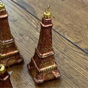 Gold, Copper, Brown Eiffel Tower Vintage Ornament